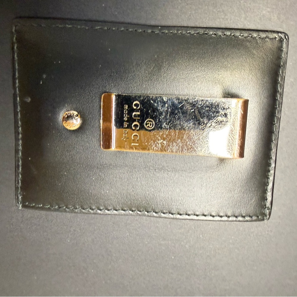 Gucci Black Leather Card Holder with silver clip - Picture 2 of 3